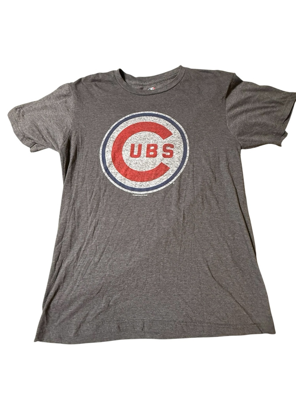 Chicago Cubs Gray Bullseye T-Shirt Medium MLB Baseball Graphic Logo Tee